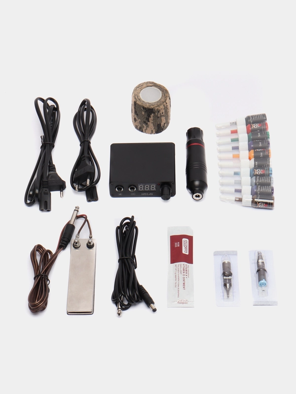 Набор для тату и татуажа с машинкой ручкой Tattoo Kit-Fox M