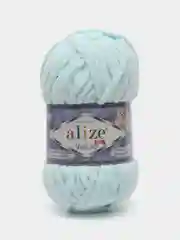 Мятный пряжа плюшевая велюровая Ализе Веллуто Velluto Alize 100 г 68 м