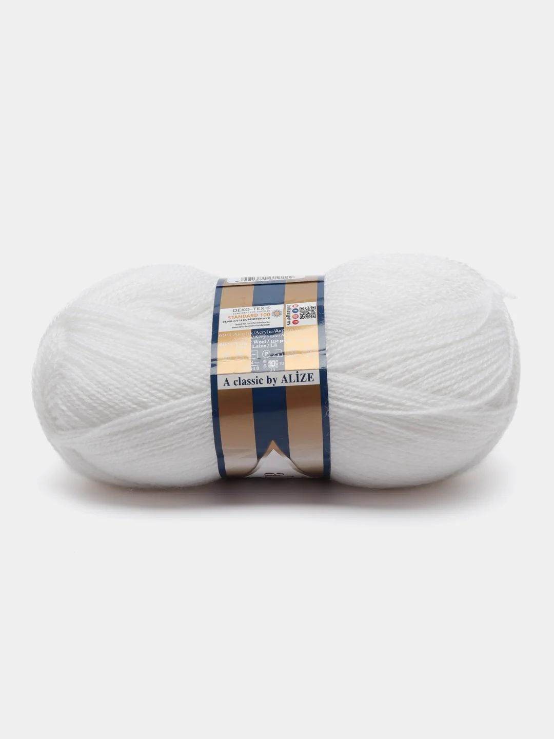 Белый пряжа Ангора Реал 40 Ализе Angora Real 40 Alize 40% шерсть 60% акрил 100 г 480 м