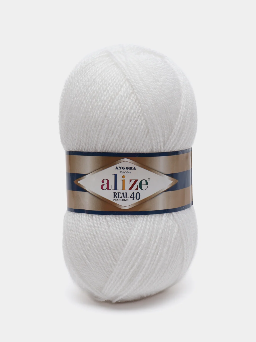 Белый пряжа Ангора Реал 40 Ализе Angora Real 40 Alize 40% шерсть 60% акрил 100 г 480 м