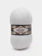 Белый пряжа Ангора Реал 40 Ализе Angora Real 40 Alize 40% шерсть 60% акрил 100 г 480 м