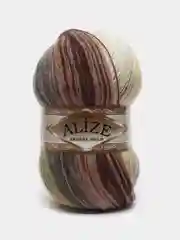 Коричневый пряжа Ангора Голд Батик Angora Gold Batik Alize 20% Шерсть 80% Акрил 100г 550м