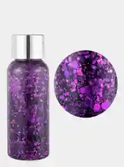 Пурпурный глиттер - гель для лица, тела и волос, блестки Handaiyan Glitter 9 цветов