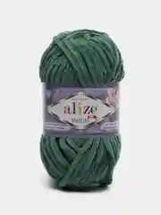Лесной зеленый пряжа плюшевая Alize Velluto, 100% микрополиэстер, 100 г, 68 м