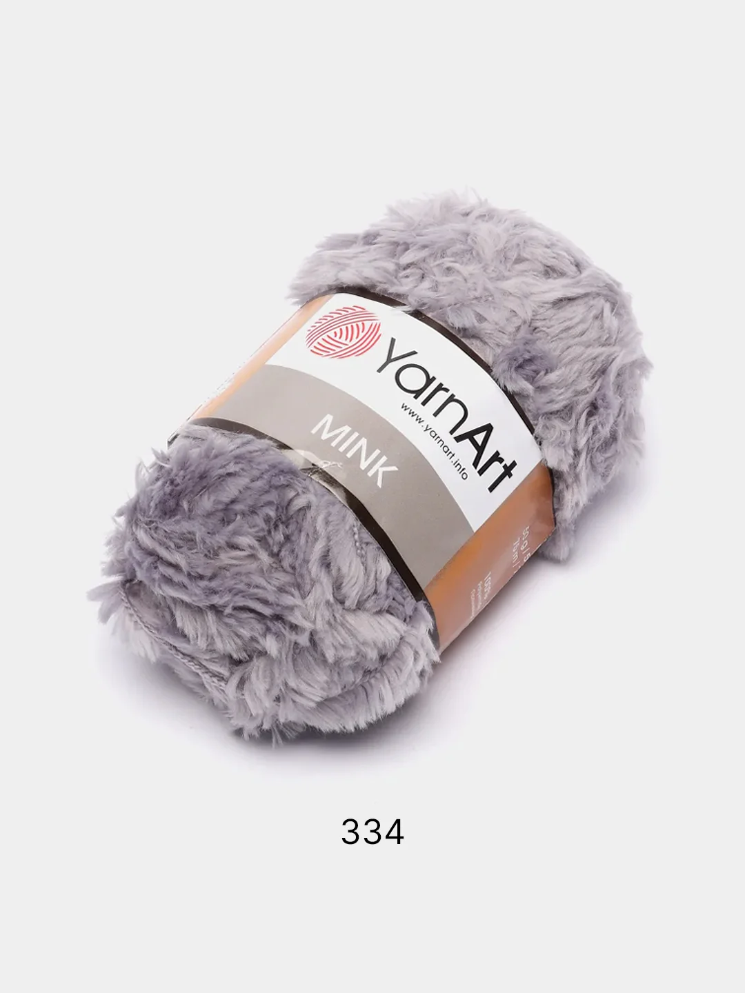 Серый пряжа  YarnArt Mink, полиамид, 50 г, 75 м, (имитация меха)