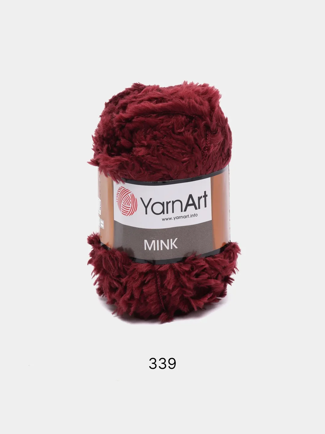 Бордовый пряжа  YarnArt Mink, полиамид, 50 г, 75 м, (имитация меха)