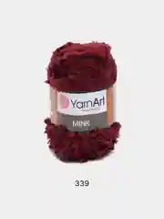Бордовый пряжа  YarnArt Mink, полиамид, 50 г, 75 м, (имитация меха)