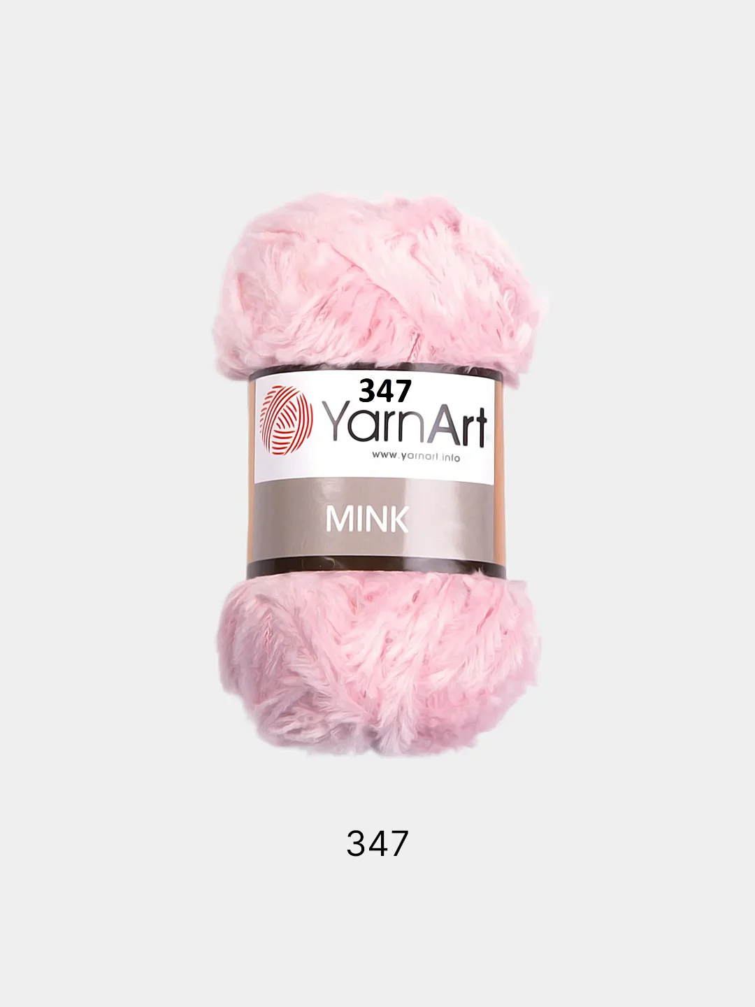 Розовый пряжа  YarnArt Mink, полиамид, 50 г, 75 м, (имитация меха)
