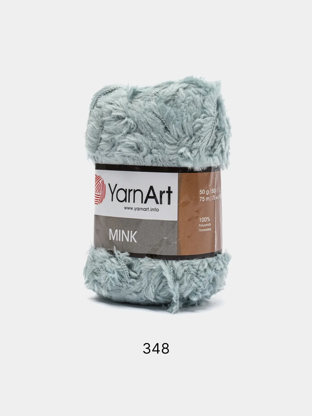Мятный пряжа  YarnArt Mink, полиамид, 50 г, 75 м, (имитация меха)