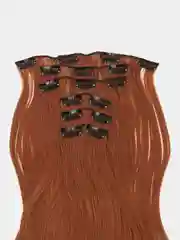 Медный накладные волосы, пряди прямые на заколках