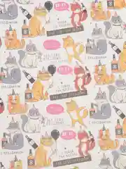 Белый бумага упаковочная "Котики", крафтовая, 50 х 70 см