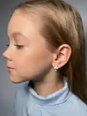 Аметистовый серьги детские из серебра "Единороги"