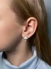 Серьги детские из серебра "Единороги"