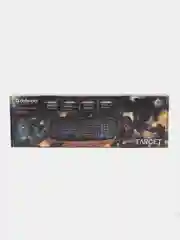 Черный комплект игровая клавиатура+мышь+наушники+коврик Defender Target MKP-350