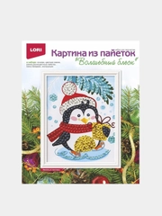 Картина из пайеток "Веселый пингвин"