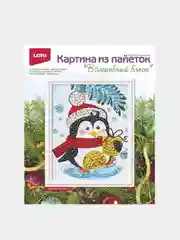 Картина из пайеток "Веселый пингвин"
