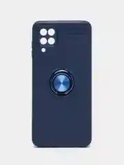 Темно-синий чехол для Samsung M12/ F12 с кольцом