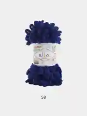 Синий меланж пряжа Alize Puffy, петельки, 5 штук, разные цвета