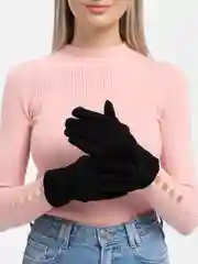 Черный сенсорные перчатки черные женские