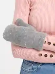 Серый варежки женские