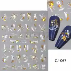 Наклейки для маникюра с надписями и абстрактным дизайном