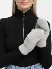 Серый варежки женские