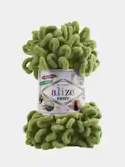 Зелёный хаки пряжа Alize Puffy, петельки, 5 штук, разные цвета