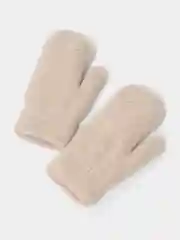 Бежевый меланж варежки женские