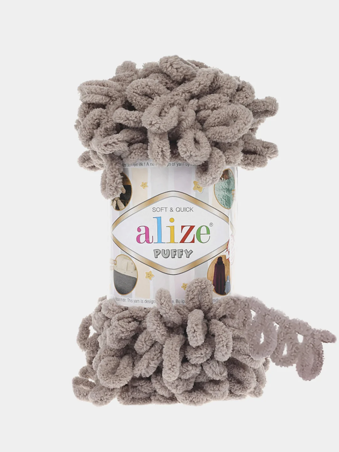 Карамельный пряжа Alize Puffy, петельки, 5 штук, разные цвета