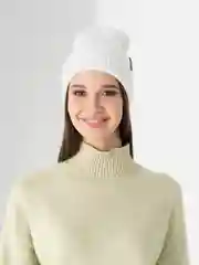 Белый шапка женская, бини, , с подкладом, на флисе