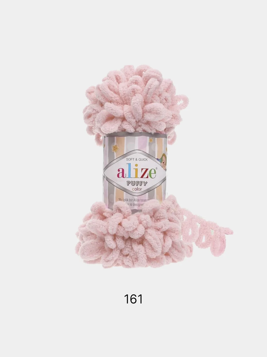 Пудровый пряжа Alize Puffy, петельки, 5 штук, разные цвета