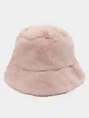 Розовый теплая меховая панама, зимняя панама женская, теплая шапка