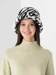 Белый теплая меховая панама, зимняя панама женская, теплая шапка