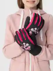 Черный горнолыжные детские перчатки