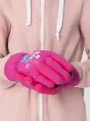 Кораллово-розовый горнолыжные детские перчатки