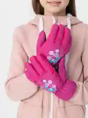 Кораллово-розовый горнолыжные детские перчатки