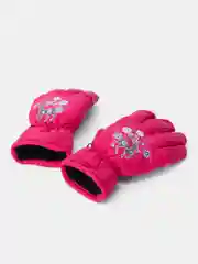 Розовый горнолыжные детские перчатки
