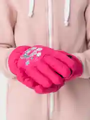Розовый горнолыжные детские перчатки