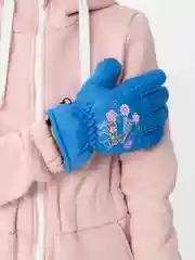 Серебряный горнолыжные детские перчатки