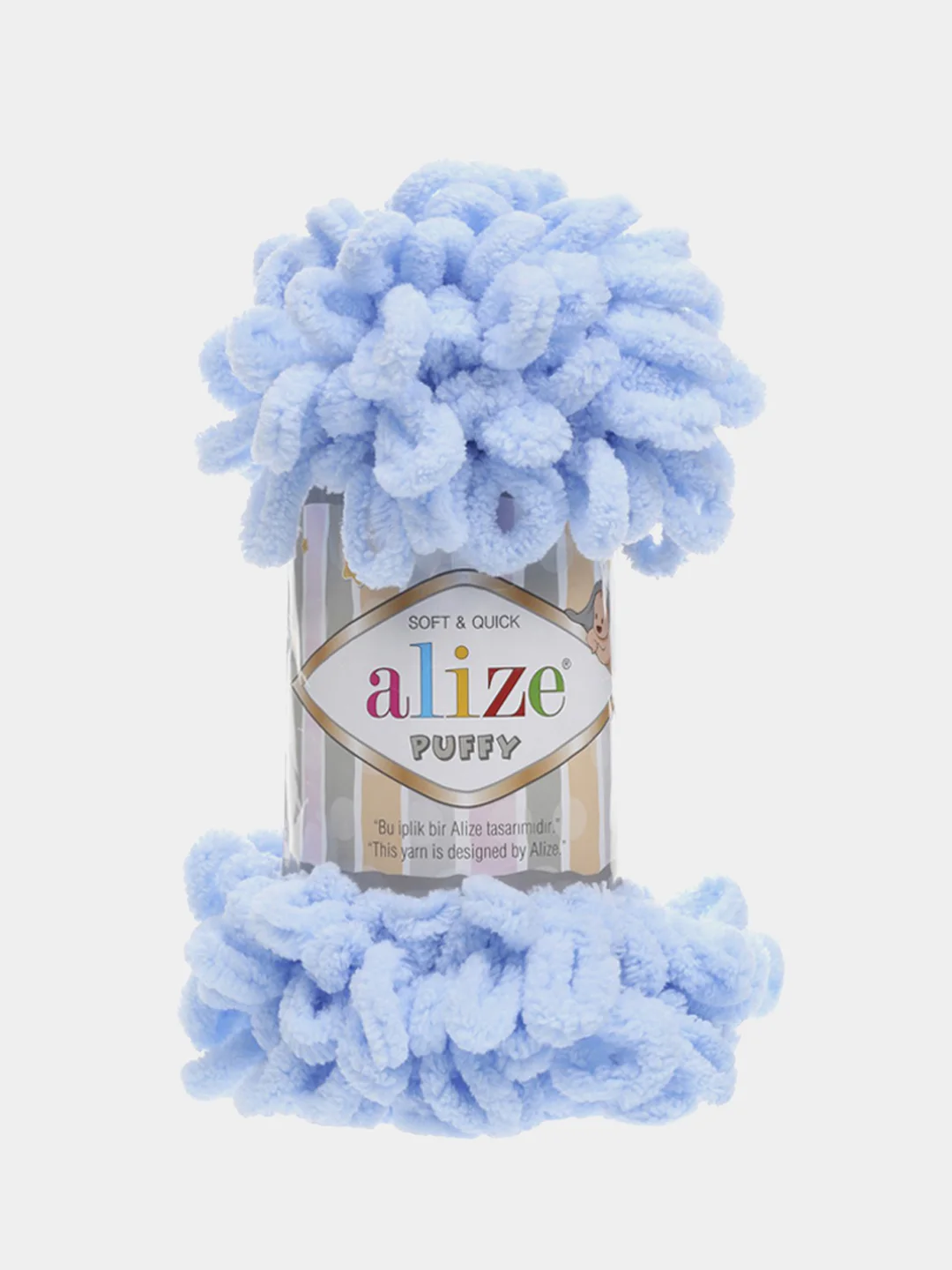 Голубой пряжа Alize Puffy, петельки, 5 штук, разные цвета