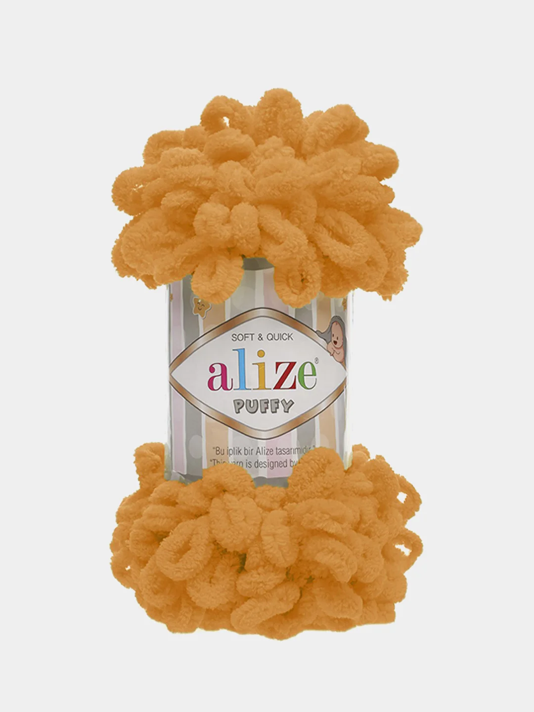 Рыжий пряжа Alize puffy петельки