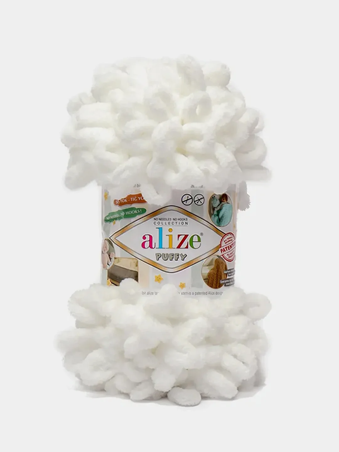 Молочный пряжа Alize puffy петельки