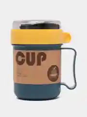 Темно-синий ланч-бокс "Cup" супница для пищи, ланчбокс контейнер для еды с ручкой и вилкой 500 мл