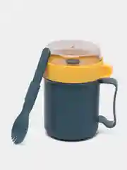 Темно-синий ланч-бокс "Cup" супница для пищи, ланчбокс контейнер для еды с ручкой и вилкой 500 мл