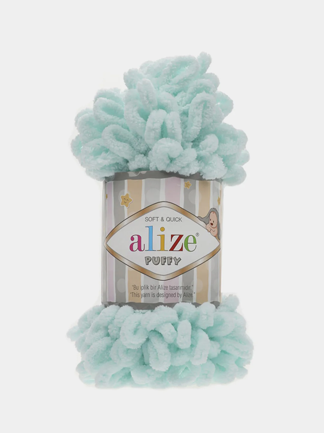 Лайм пряжа Alize puffy петельки