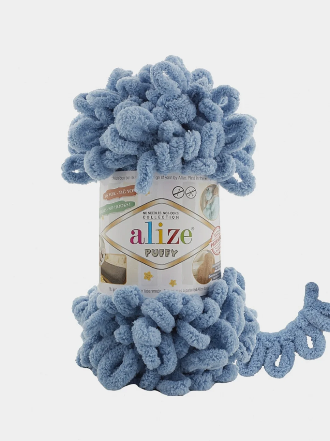 Белый пряжа Alize puffy петельки