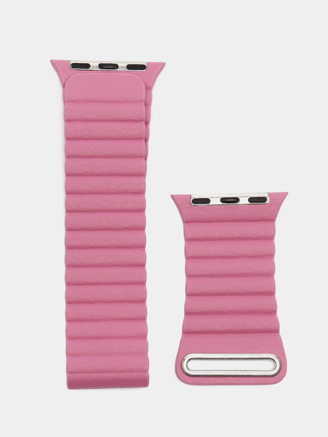 Розовый ремешок кожаный для Apple Watch 38/40mm, 42/44mm.