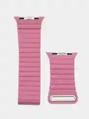 Розовый ремешок кожаный для Apple Watch 38/40mm, 42/44mm.