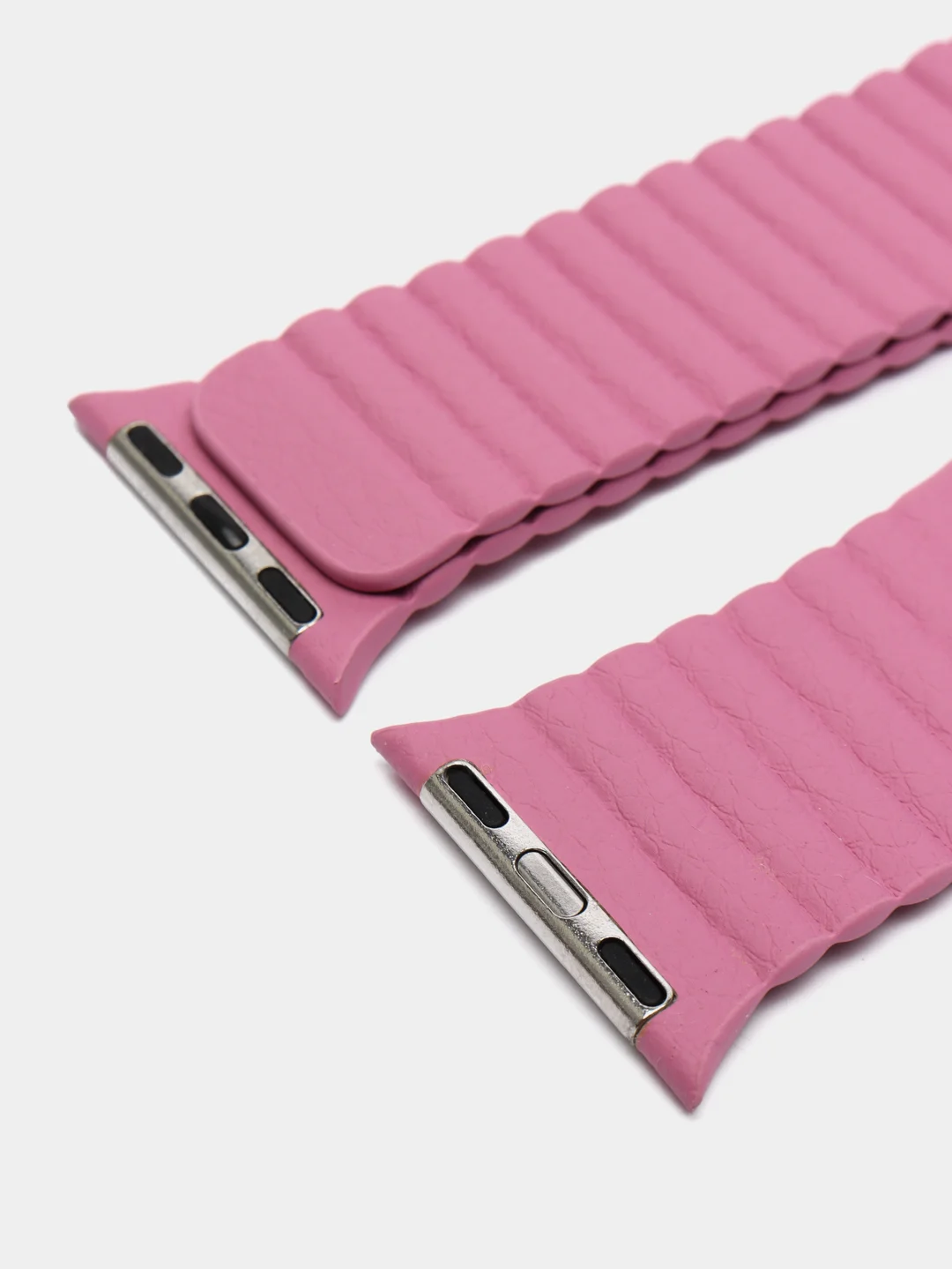 Розовый ремешок кожаный для Apple Watch 38/40mm, 42/44mm.