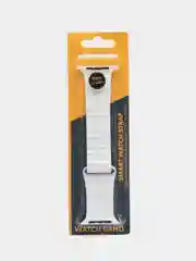 Белый ремешок кожаный для Apple Watch 38/40mm, 42/44mm.